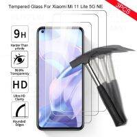 3pcs protective glass for xiaomi mi 11lite xiomi xaomi xiami xiaomy xiaome my 11 lite light 5g ne 9h screen protector film cover