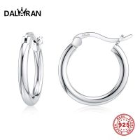 DALARAN 100 925 Sterling Silver Earrings For Women Men Small Hoop Earrings Simple Round Circle Loop Ear Ring Ear Bone Buckle