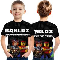 [3-15 Years Old] Roblox Spring Summer Boys Girls 3D Printed Tops Round Neck Anime Korean Version T-Shirts Kids Daily Shirts