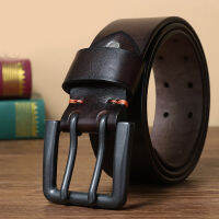 4.3cm Widen Thicken Male Cowskin Genuine Leather Belt Vintage Jeans Belt Strap Double Pin Buckle Designer Belts For Men