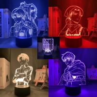 Anime Attacking Giant 3D Night Light Acrylic Led Home Room Decor Light For Cool Kid Child Gift  Bedroom Bedside Desk Decoration Ceiling Lights