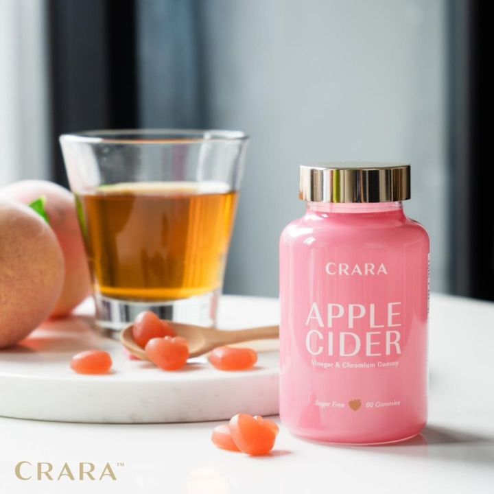 crara-apple-cidervinegar-กัมมี่เคล็ดลับหุ่นสวยของวุ้นเส้น-คุมหิว-อิ่มไว-ลดความยากอาหาร-ระบบขับถ่ายดีขึ้น-ผิวใส