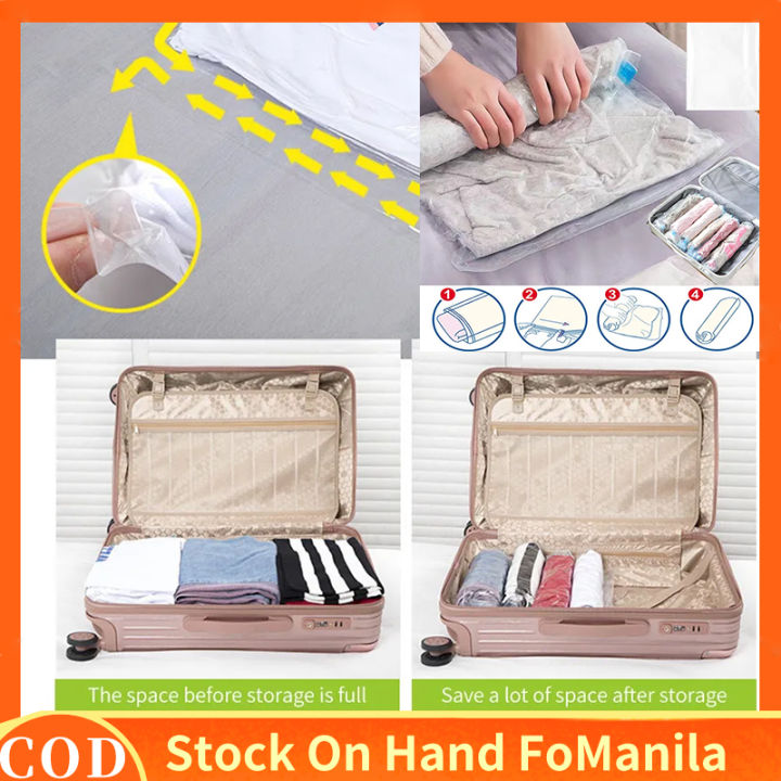 Rolling Type Vacuum Compression Bag for Clothes Storage