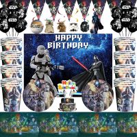 Star Wars Party Supplies Tableware ชุดถ้วยแผ่นผ้าปูโต๊ะตกแต่ง Baby Shower สำหรับเด็กวันเกิด Partyhot