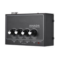 AHA04 Portable 4-Way Headphone Amplifier Amp with 1/4 inch &amp; 1/8 inch Inputs Outputs RCA Stereo Input Volume Control