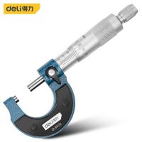 Deli outer diameter micrometer caliper high precision 0-25-50mm thickness gauge fine-tuning head screw micrometer
