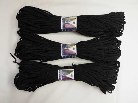 เชือกร่ม-เชือกถัก-เชือกผ้าร่ม-เชือกกางเกง-พร้อมใช้งาน-สีดำ-มัดละ-30-เมตร-หนา-3-มิล