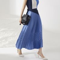 Factory direct sales of high-end high quality female long skirts 2022 new pleated skirt tall waist loose show thin a word