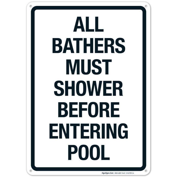 All Bathers Must Shower Before Entering Pool Sign, Pool Sign, Lazada PH