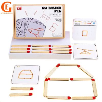 ﹍ Montessori ของเล่นไม้ปริศนา เกมเรขาคณิต ตรรกะ การฝึกคิดตรรกะ เสริมการเรียนรู้เด็ก DIY