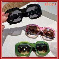 SHOUS UV400 กรอบเหลี่ยม ไม่สม่ำเสมอแบบปกติ ไม่ซ้ำใคร ที่บังแดด แว่นตาสำหรับแว่นตา แว่นตากันแดดสำหรับผู้หญิง แว่นกันแดดขนาดใหญ่สำหรับผู้ชายและผู้หญิง