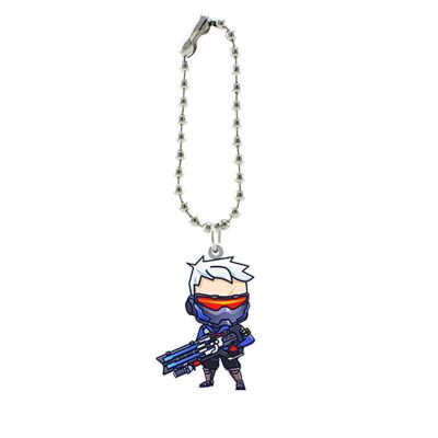 Overwatch Resin Keychains Trendy Shooting Cartoon Game OW Beads Chains Ring Key Decoration Jewelry For Players Pendants Key Chains