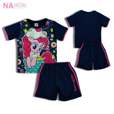 My Little Pony ชุดเซตเด็ก ชุดเสื้อกางเกงสปอร์ต ชุดเด็กผู้หญิง ลายโพนี่ จาก NADreams สีกรม