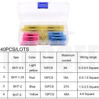 40pcslots Waterproof Heat Shrink Butt Connectors Electrical Wire Splice Cable Crimp Terminals Connectors AWG 22-10 Kit - GUOQEE