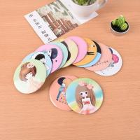 【BEIBEI】 Cute Little Cartoon Portable Circular Small Mini Mirror Make Up Mirror（Random Color）