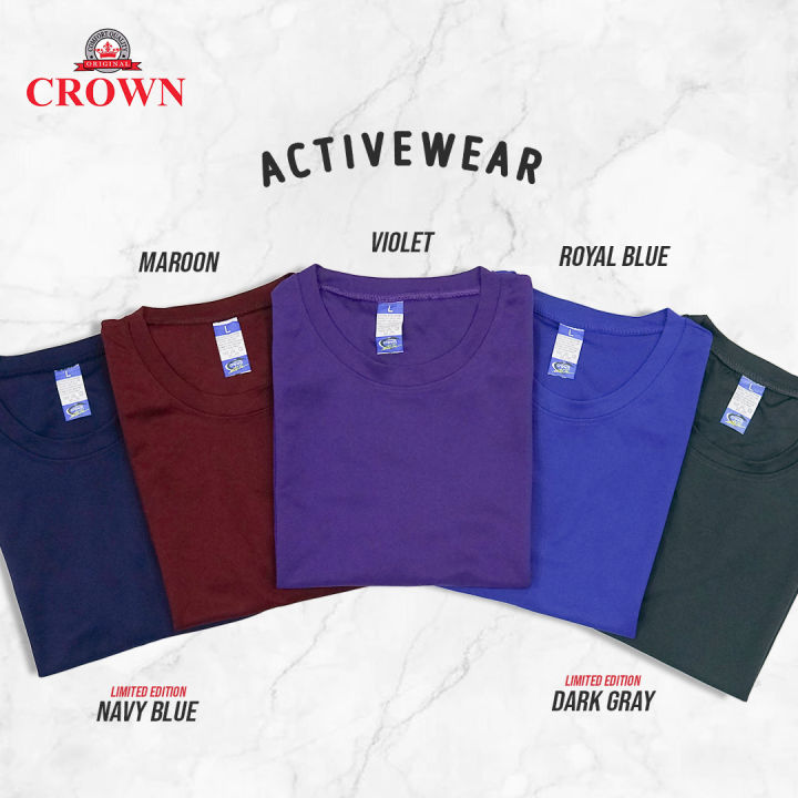 Crown Mens | Active Wear Dri-fit Shirt | Dark Colors | Black | Dark ...