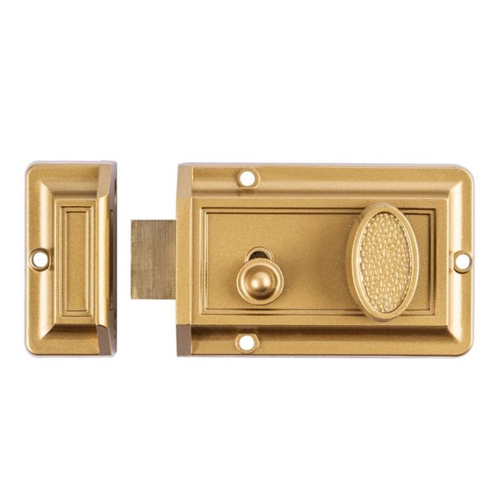 hlzs-สลักล็อคกุญแจลูกบิดสังกะสีสำหรับกลางคืนประตูประตูทางเข้าทอง