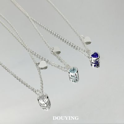 [COD] ins style simple zircon love necklace niche high-end feeling cold girls all-match clavicle chain