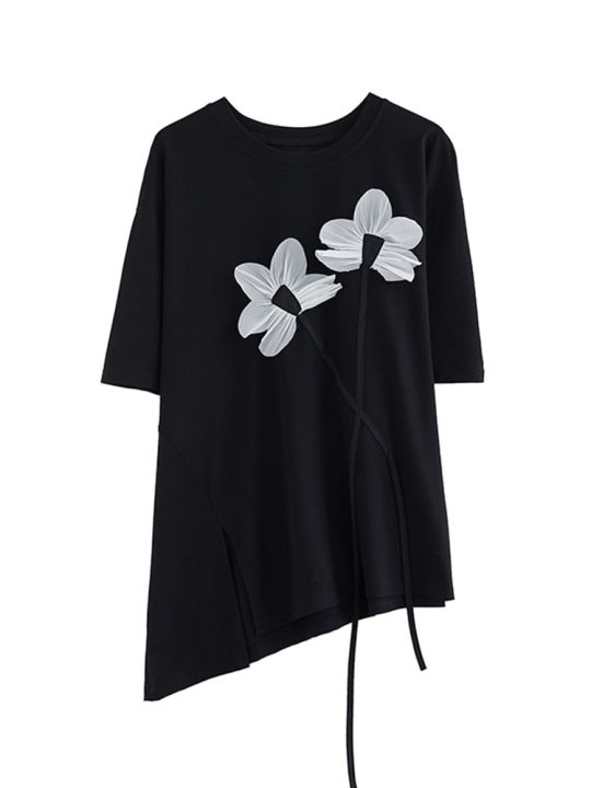 xitao-t-shirt-irregular-casual-women-t-shirt-top