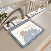 Cartoon Kitchen Countertop Draining Mat High Value Faucet Spill-Proof Coaster Stovetop Dishes Absorbent Mat