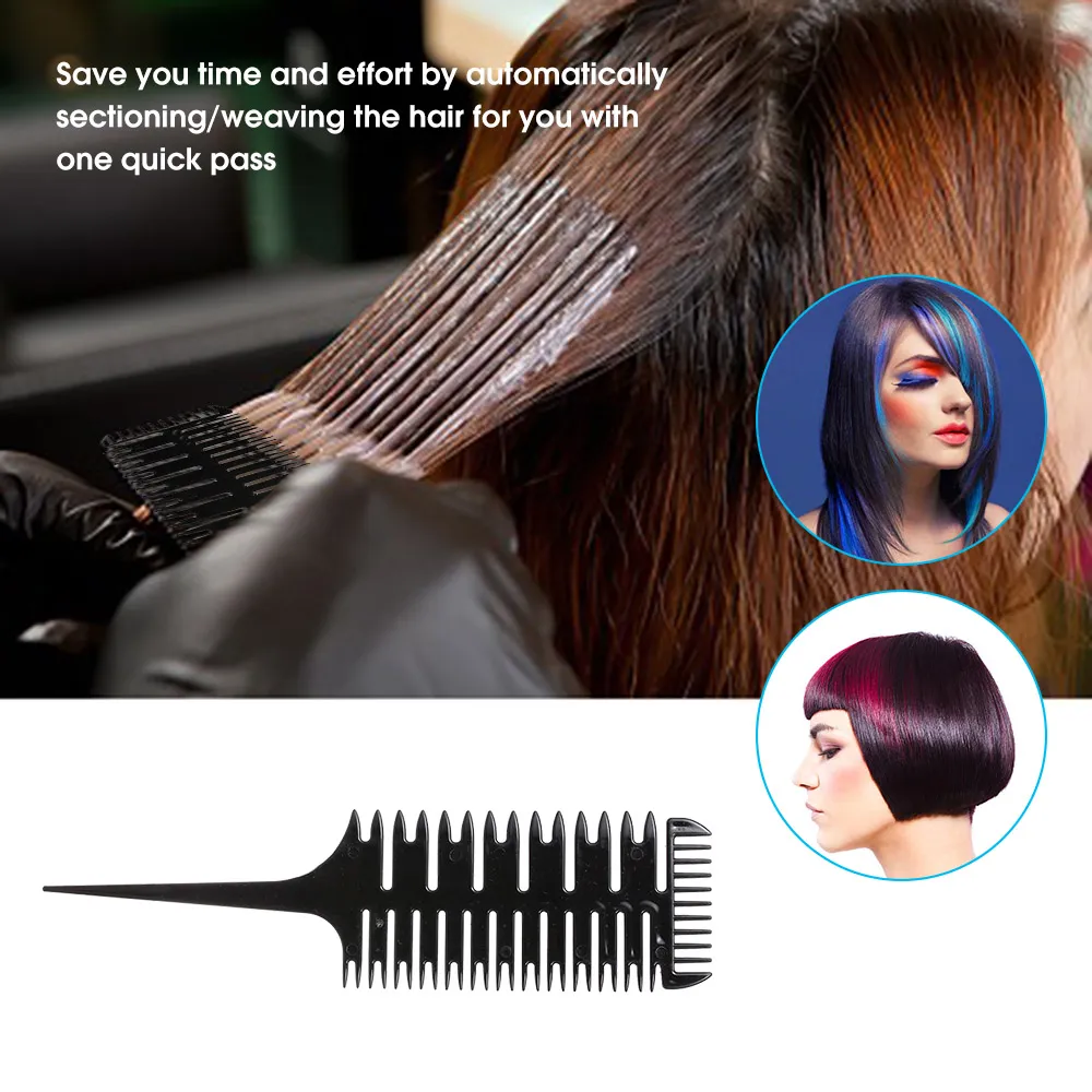 Hair Dyeing Comb 3-Way Sectioning Highlight Comb Professional Weave Weaving  Comb Hair Dye Styling Tool For Salon Use TOMTOP | Lazada