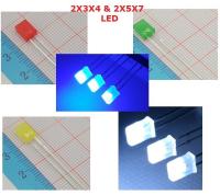 100PC Square 2x3x4 LED White DC 3V Rectangle LED Light Emitting Diode Lamp 2x3x4mm Ultra Bright Bulb 2x5x7 Red Green Blue Yellow