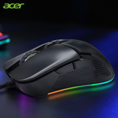 OMW130 Wired Gaming Mouse Mice 6400DPI Optical Sensor Mouse 7 Independently Buttons RGB light For Acer Laptop PC Gamer