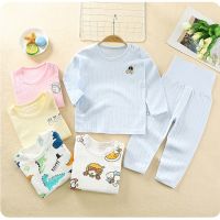 Long Sleeve Kids Boys Girls Pajama Sets Cartoon Dinosuar T-Shirt Tops Pants Children Autumn Clothing Sets 1-4T