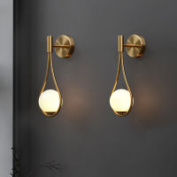 Golden Vintage Industrial Wall Sconce Lighting Fixture with Mini White Clear Glass Globe, G9 Warm White Light for Bedroom