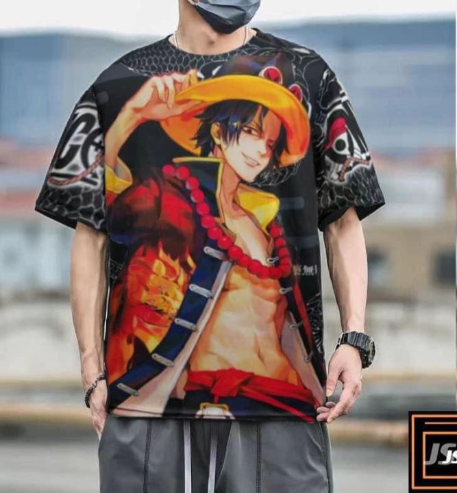 Men Shirts One Piece Anime Printed Children'S T-Shirts Ace Fashion Clothing  Short Sleeve Tops | Lazada Ph