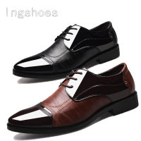 รองเท้าผู้ชาย รองเท้าแฟชั่นแบบผูกเชือก Mens Pointed Toe รองเท้าแต่งงานแบบเป็นทางการ Mens Shoes