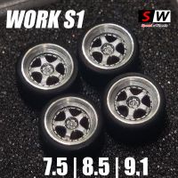 164 SW 7.5mm8mm8.5mm9.1mm Roda 9.3mm9.7mm10.3mm11.1mm Tayar Gandar Kerja S1สำหรับรถรุ่น1:64รุ่น Kereta Diubahsuai Bahagian