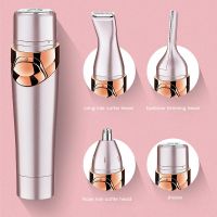 ZZOOI Electric Eyebrow Trimmer Women Security Hair Removal USB Eye Brow Epilator 4in1 Shaper Shaver Painless Razor Facial Hair Remover