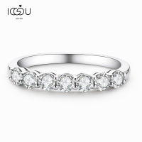 IOGOU 3มิลลิเมตร Moissanite แหวนสำหรับผู้หญิง925เงินสเตอร์ลิง D สี Moissanite เพชรครึ่งนิรันดร์วง Companble แหวนนิ้ว