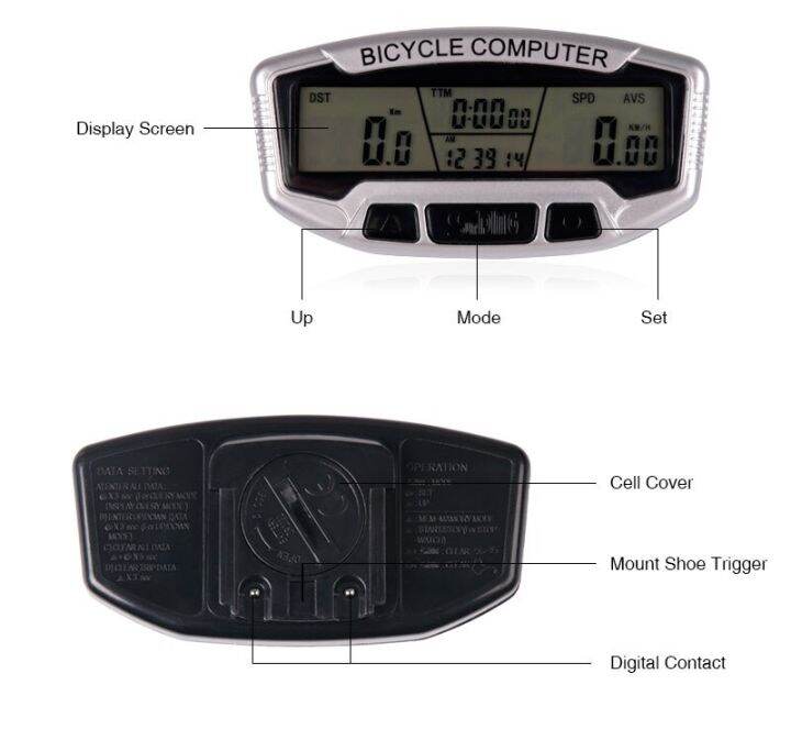 จักรยาน-s-peedometer-สายคอมพิวเตอร์-stopwach-วัดระยะทางหน้าจอแอลซีดีแสงไฟสีฟ้าอัตโนมัติล้าง