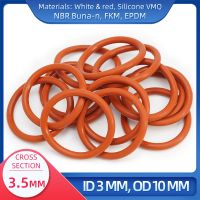 Cincin O CS 3.5 Mm ID 3 Mm OD 10 Mm Bahan dengan Silikon VMQ NBR FKM EPDM Segel Pengikat Gas