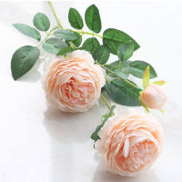 xiamei 3หัวดอกกุหลาบยุโรปผ้าไหมเทียมดอกไม้ Peony สำหรับ Home Wedding Wall decors