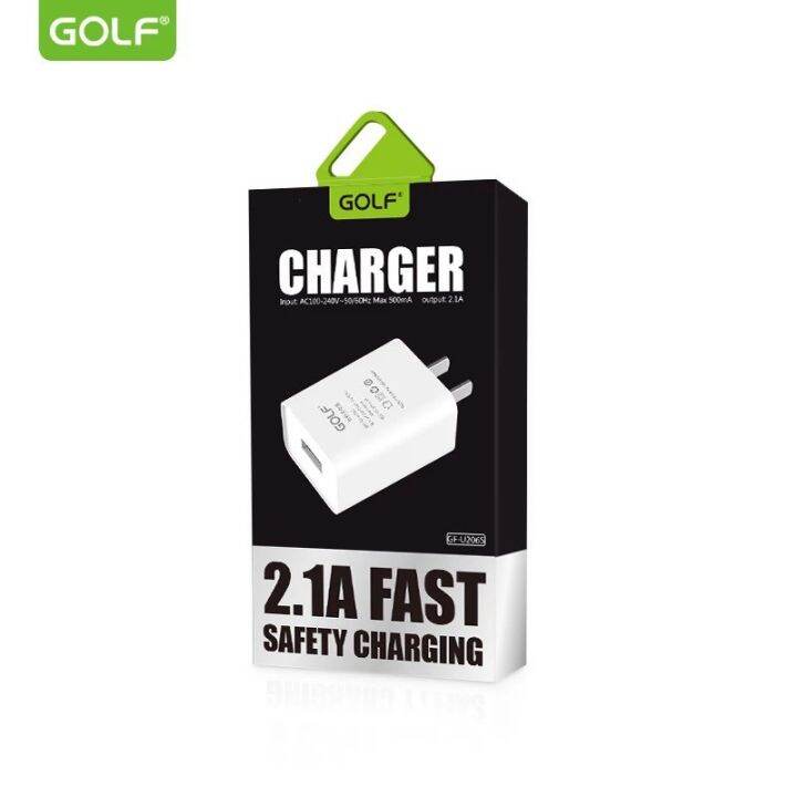 golf-u206s-หัวชาร์จ-fast-charger-2-1a-1usb-ของแท้100-มีสินค้าพร้อมส่งค่ะ