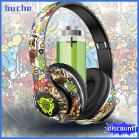 BUCHE กราฟฟิตี หูฟังบลูทูธ เบสเสียง Hi-Fi พับเก็บได้ หูฟังไร้สายหูฟัง ของใหม่ หูฟังแบบครอบ ชุดหูฟังหูฟัง