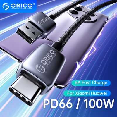 ORICO 100W สาย USB PD 5A สายชาร์จเร็วประเภท C เปียถักไนล่อนสำหรับ Macbook เสี่ยวหมี่ Pro Ipad Pro Samsung Galaxy แลปท็อปโทรศัพท์
