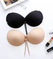 สินค้าพร้อมส่งจากไทย?Angle Bra? (N589) บรากาวเชือกรูดหน้า กาวเหนียว หนาพิเศษฟรีสายใส