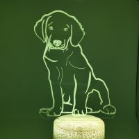 LED Night Light 3D Nightlight for Bedroom Decor Engraving Golden Retriever Kids Child Birthday Gift Color Changable Lamp