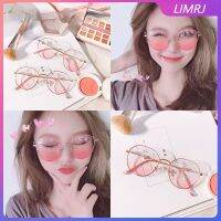 LIMRJ แว่นตา Blusher Love Heart อุปกรณ์เสริมแว่นตาป้องกันแสงสีฟ้าแว่นตาแฟชั่นสาวเกาหลีแว่นตาป้องกันรังสีสำหรับผู้หญิง