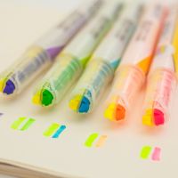 【✴COD✴】 zangduan414043703 ปากกาเรืองแสงเป็นประกายสีคู่5ชิ้น/ล็อตสำหรับอ่านหนังสือเครื่องเขียนอุปกรณ์สำนักงานอุปกรณ์การเรียน