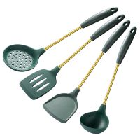 Stainless Steel Silicone Kitchenware Set Household High Temperature Resistant Non-Stick Pan Frying Shovel Spoon