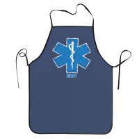 Custom Bib Emt Star Of Life Aprons Men Women Unisex Adult Chef Cooking Kitchen Paramedic Medic Ambulance Tablier Cuisine Baking