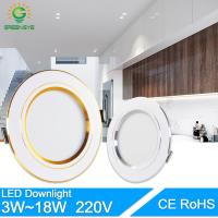 LED Downlight 3W 5W 9W 12W 15W 18W AC220V 240V downlight gold Silver White Ultra Thin Aluminum Round Recessed LED Spot Lighting