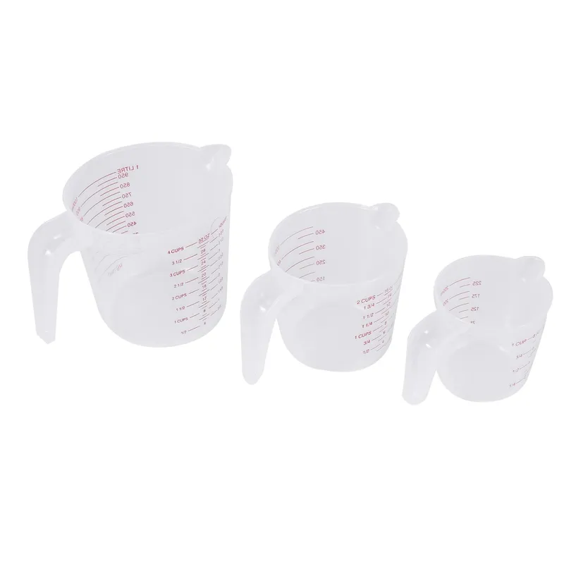 3 Pieces Angled Measuring Cups Plastic Liquid Measuring Cup Small Slanted Measuring Cup BPA Free Liquid Nesting Stackable Measuring Cups, 200/400/