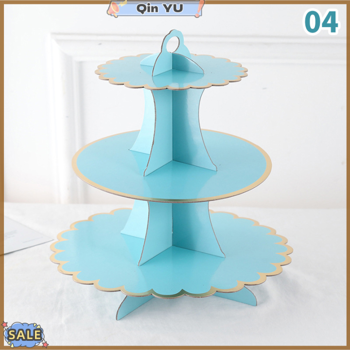 ใหม่สำหรับ-tuesqin-yu-ชั้นวางเค้กชั้นกระดาษ3ชั้นแบบใช้แล้วทิ้งของตกแต่งงานเลี้ยงวันเกิดที่วางคัพเค้กถาดเค้กโต๊ะขนมหวาน
