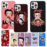 {Haojia เคสโทรศัพท์} เคสนิ่มพิมพ์ลาย B-Betty Boop สำหรับ iPhone 11 13 14 Pro Max 12พัดลมพกพา XS XR Xse 7 Plus 8 7 P 6 6S 5S Pa